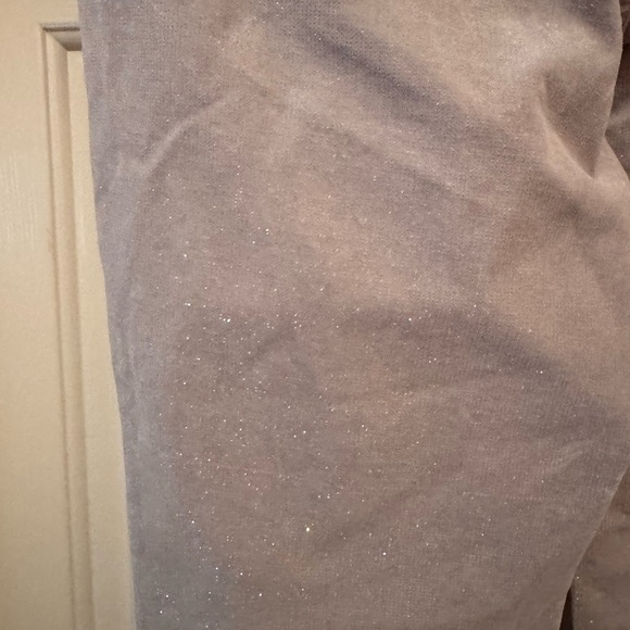 Talbots Women's Sparkle Stretch Corduroy Straight Leg Pants in Light Gray - Picture 4 of 11